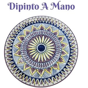Italian Dipinto A Mano Sorrento Decorative Wall Plate Hand Painted Sunflower